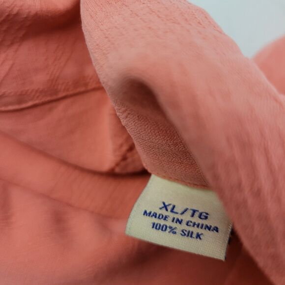 Tommy Bahama Silk short sleeve button down shirt XL salmon 3156 - Picture 11 of 12